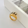 Vintage Style Snake Titanium Steel Inlay Shell Rings