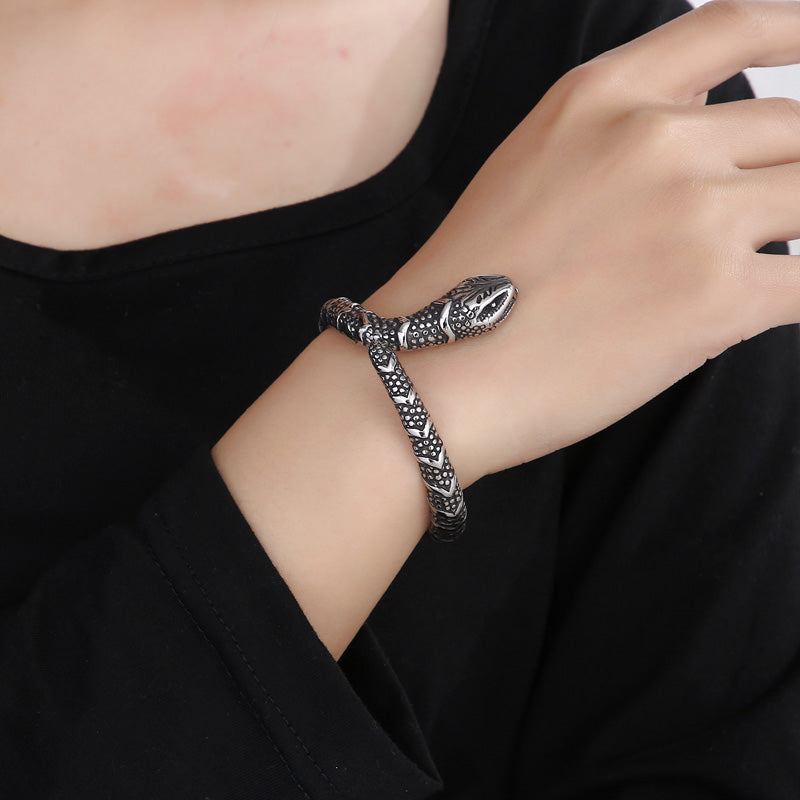 Hip-hop Snake Titanium Steel Plating Bangle