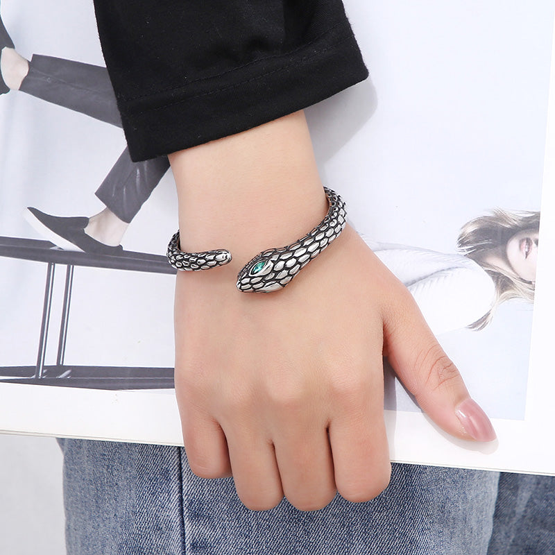 Hip-hop Snake Titanium Steel Plating Bangle