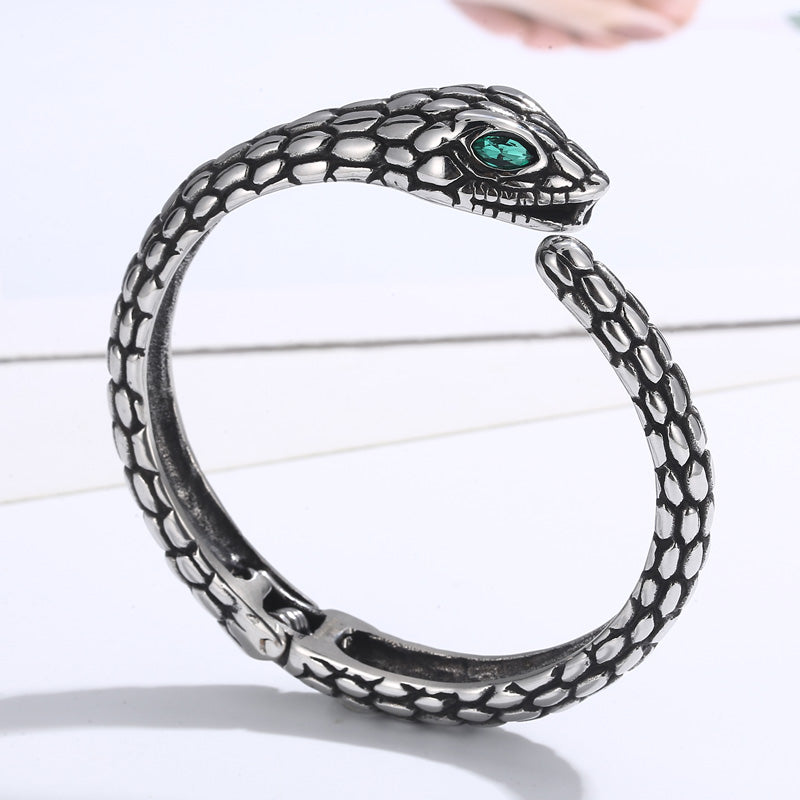 Hip-hop Snake Titanium Steel Plating Bangle