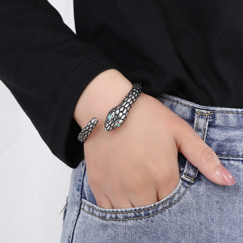 Hip-hop Snake Titanium Steel Plating Bangle