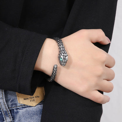 Hip-hop Snake Titanium Steel Plating Bangle