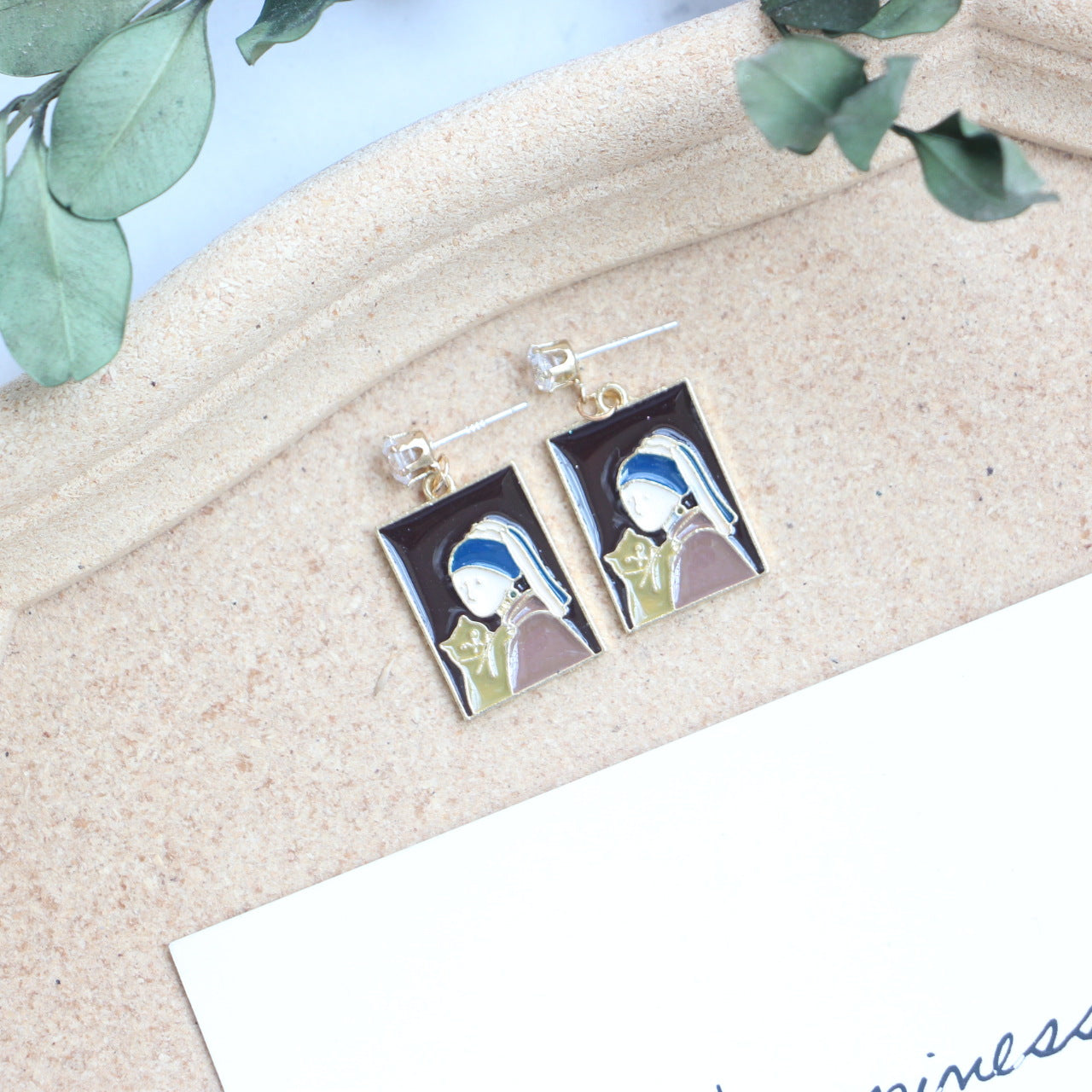 1 Pair Casual French Style Geometric Enamel Alloy Drop Earrings