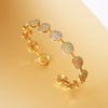 Casual Commute Smiley Face Brass 14k Gold Plated Zircon Bangle In Bulk