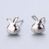 1 Pair Cute Sweet Triangle Bow Knot Snowflake Plating Sterling Silver Ear Studs