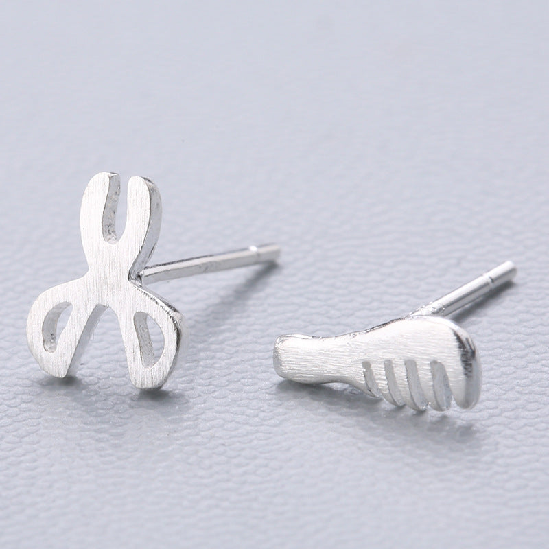 1 Pair Cute Sweet Triangle Bow Knot Snowflake Plating Sterling Silver Ear Studs