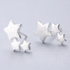 1 Pair Cute Sweet Triangle Bow Knot Snowflake Plating Sterling Silver Ear Studs