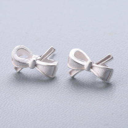 1 Pair Cute Sweet Triangle Bow Knot Snowflake Plating Sterling Silver Ear Studs