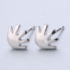 1 Pair Cute Sweet Triangle Bow Knot Snowflake Plating Sterling Silver Ear Studs