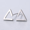 1 Pair Cute Sweet Triangle Bow Knot Snowflake Plating Sterling Silver Ear Studs