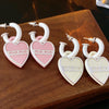 1 Pair Cute Sweet Heart Shape Alloy Drop Earrings