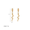 1 Pair Queen Snake Enamel Plating Inlay Stainless Steel Zircon 18k Gold Plated Drop Earrings