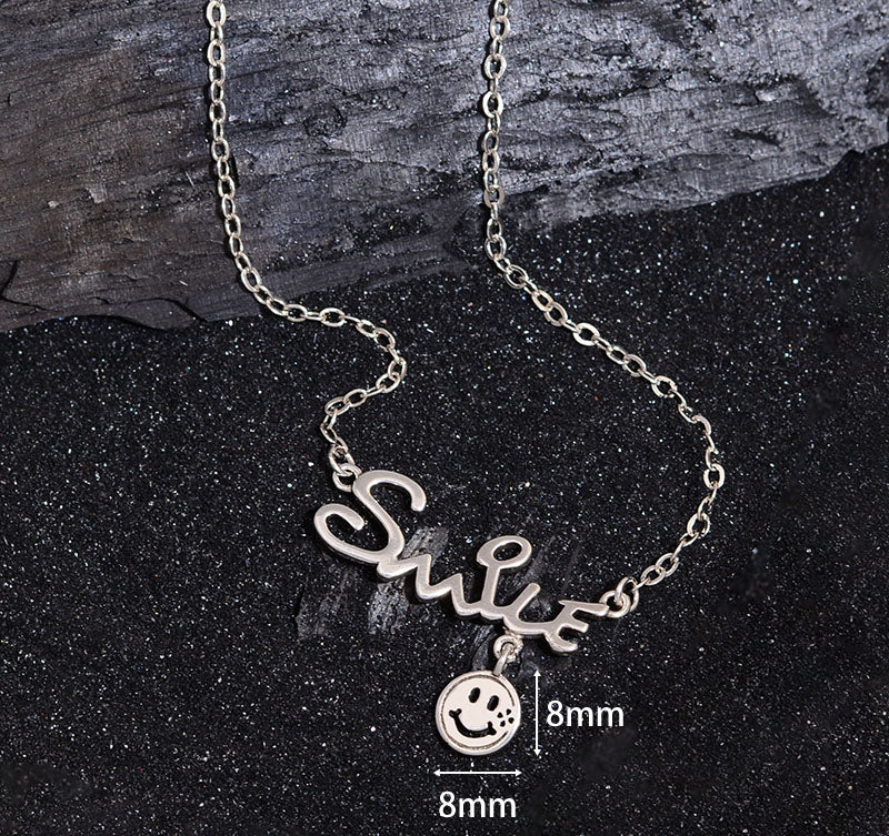 Simple Style Letter Smiley Face Copper Pendant Necklace