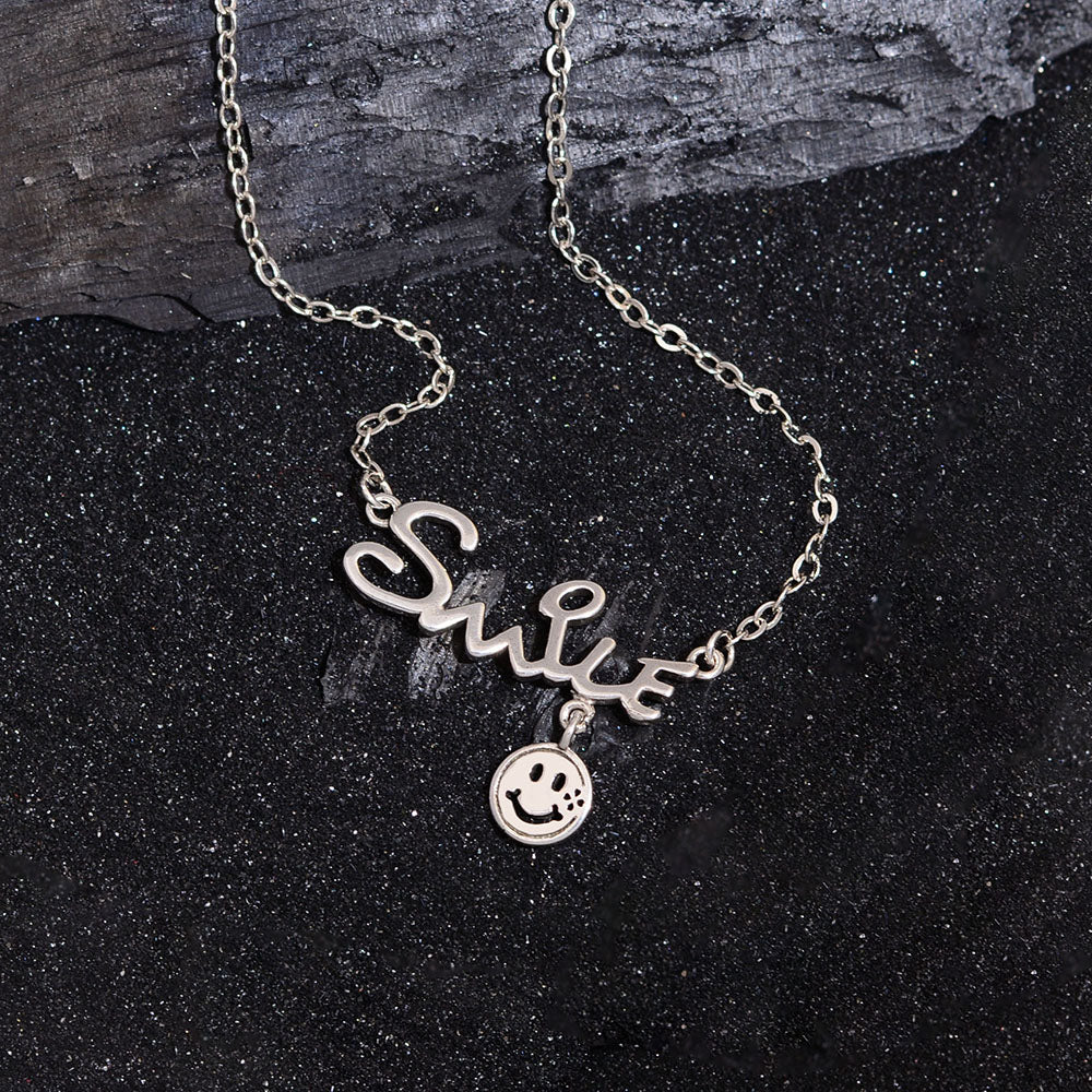 Simple Style Letter Smiley Face Copper Pendant Necklace