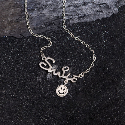 Simple Style Letter Smiley Face Copper Pendant Necklace