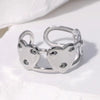 Stainless Steel Simple Style Heart Shape Smiley Face Plating Open Rings