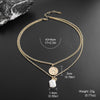 Vintage Style Geometric Freshwater Pearl Copper 18K Gold Plated Women's Double Layer Necklaces