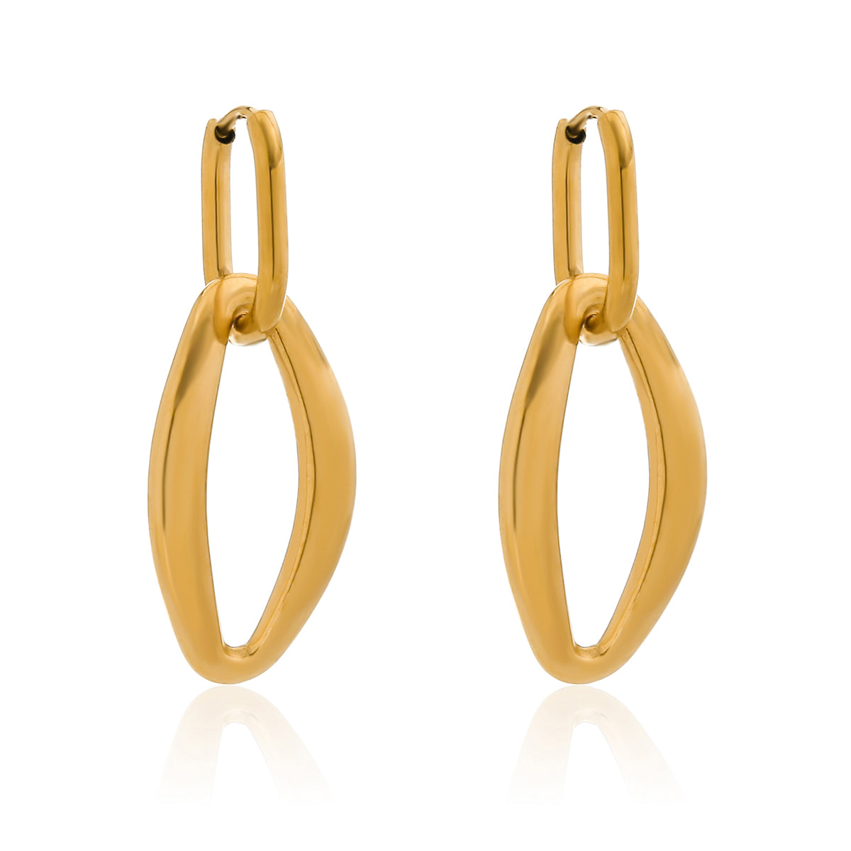 1 Pair Simple Style Classic Style Abstract Plating Stainless Steel 18K Gold Plated Drop Earrings