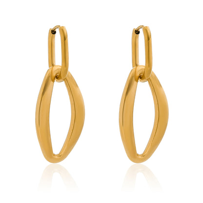 1 Pair Simple Style Classic Style Abstract Plating Stainless Steel 18K Gold Plated Drop Earrings