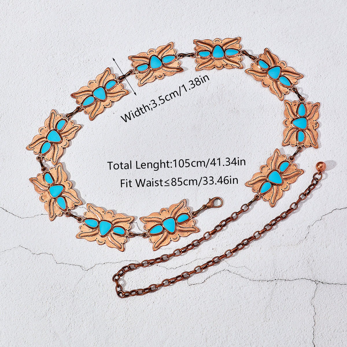 Vintage Style Ethnic Style Geometric Zinc Alloy Epoxy Rose Gold Plated Silver Plated Women's Waist Chain