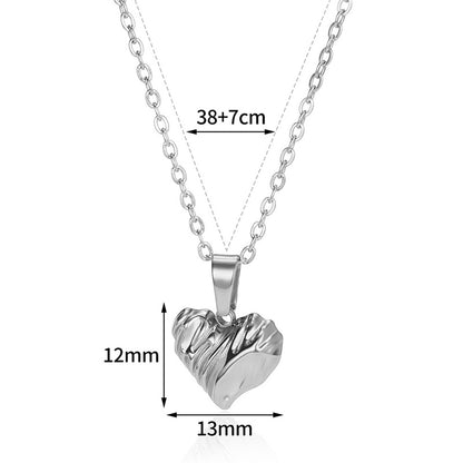 304 Stainless Steel 18K Gold Plated Simple Style Plating Heart Shape Shell Pendant Necklace