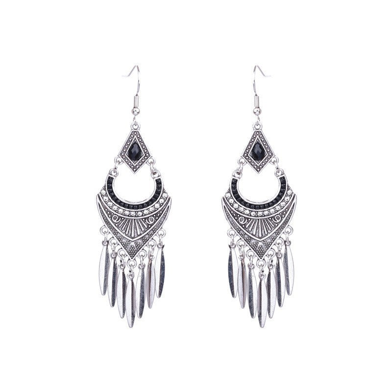 1 Pair Ethnic Style Geometric Tassel Zinc Alloy Drop Earrings