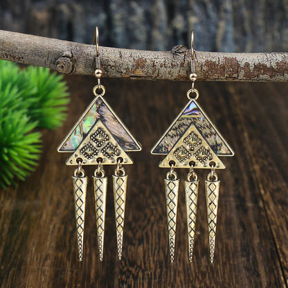 1 Pair Ethnic Style Geometric Tassel Zinc Alloy Drop Earrings