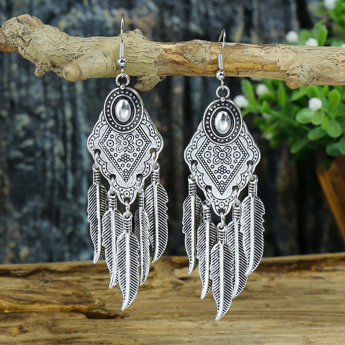 1 Pair Ethnic Style Geometric Tassel Zinc Alloy Drop Earrings