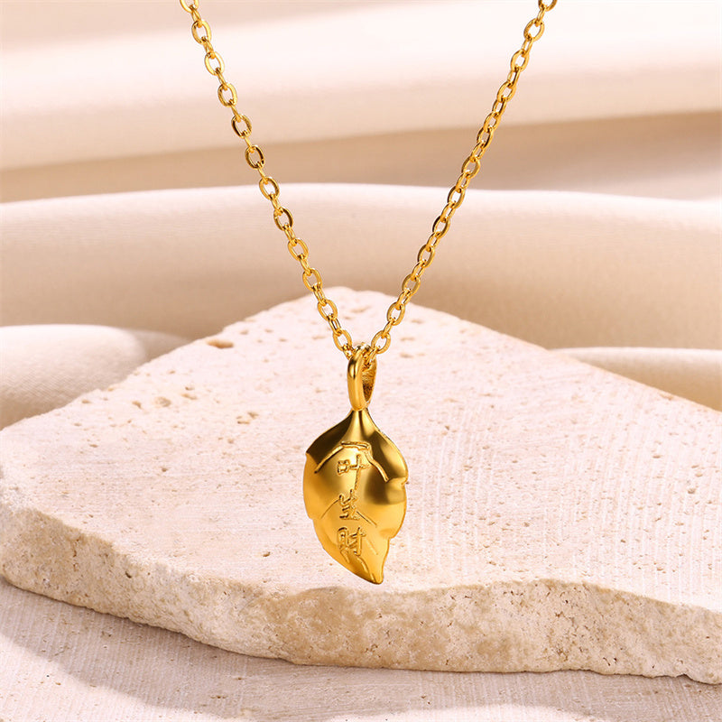 304 Stainless Steel 18K Gold Plated Simple Style Classic Style Asymmetrical Plating Solid Color Pendant Necklace