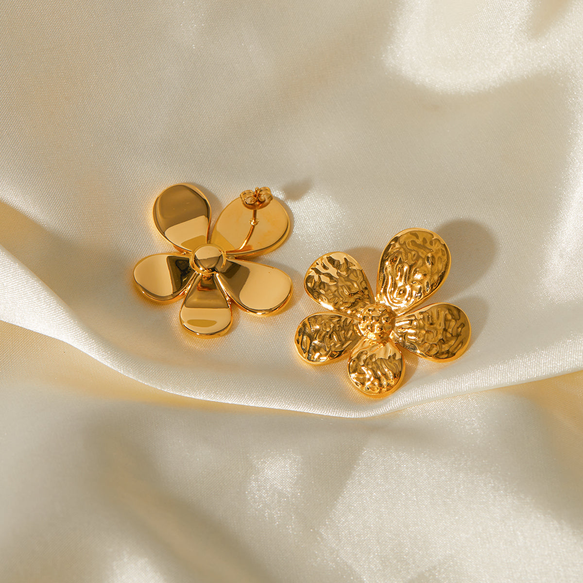 1 Pair Casual Elegant Flower 316 Stainless Steel  18K Gold Plated Ear Studs