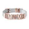 304 Stainless Steel Casual Modern Style Inlay Letter Rhinestones Wristband Bangle