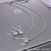 Copper White Gold Plated Simple Style Round Inlay Zircon Jewelry Set