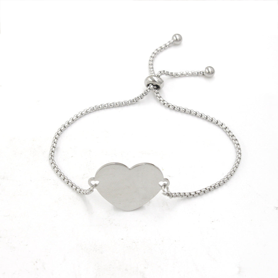 304 Stainless Steel Casual Plating Heart Shape Bracelets