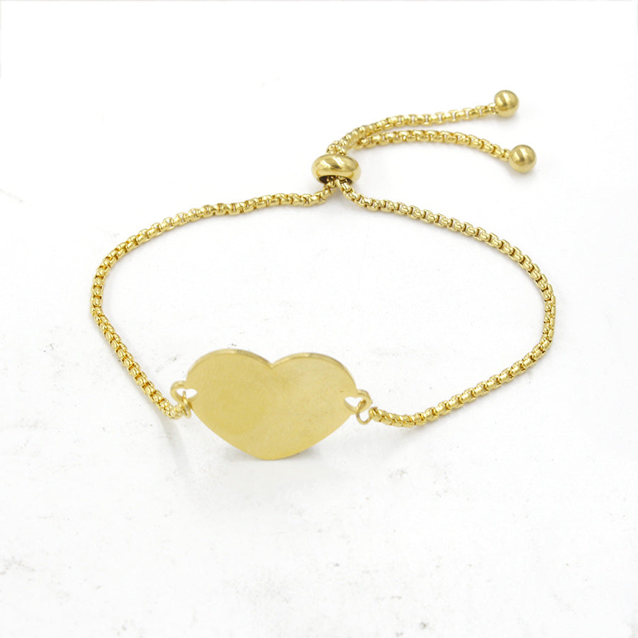 304 Stainless Steel Casual Plating Heart Shape Bracelets