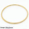 304 Stainless Steel 18K Gold Plated Simple Style Round Solid Color Bangle