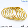 304 Stainless Steel 18K Gold Plated Simple Style Round Solid Color Bangle