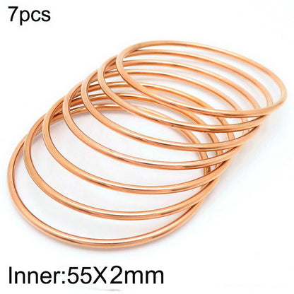 304 Stainless Steel 18K Gold Plated Simple Style Round Solid Color Bangle