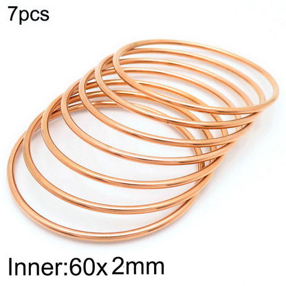 304 Stainless Steel 18K Gold Plated Simple Style Round Solid Color Bangle