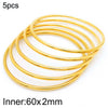 304 Stainless Steel 18K Gold Plated Simple Style Round Solid Color Bangle