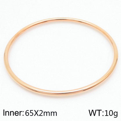 304 Stainless Steel 18K Gold Plated Simple Style Round Solid Color Bangle