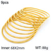 304 Stainless Steel 18K Gold Plated Simple Style Round Solid Color Bangle