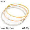 304 Stainless Steel 18K Gold Plated Simple Style Round Solid Color Bangle