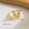 Wholesale Casual Cute Heart Shape Copper Polishing 18K Gold Plated Open Rings