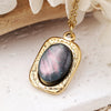 304 Stainless Steel Simple Style Inlay Color Block Natural Stone Pendant Necklace