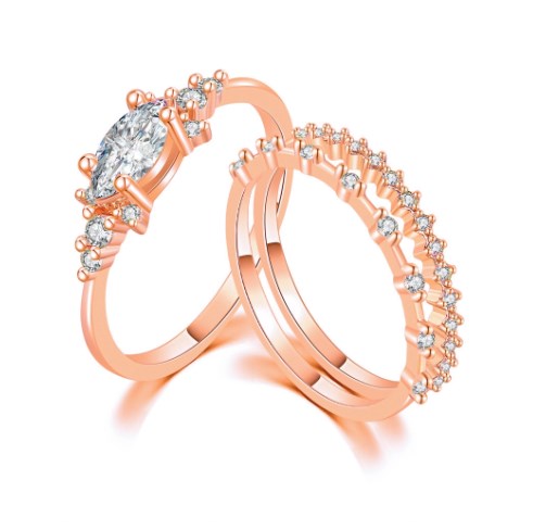 Wholesale Simple Style Solid Color Copper Plating Inlay Gold Plated Zircon Rings