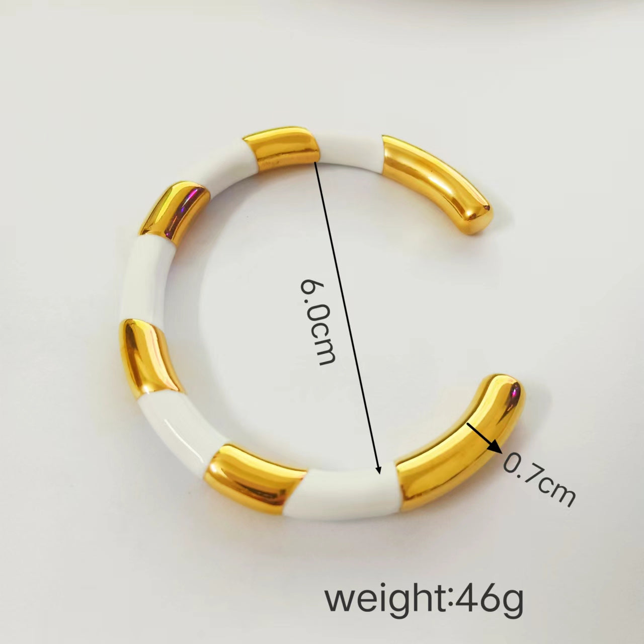 Titanium Steel 18K Gold Plated Retro Geometric Plating Bangle