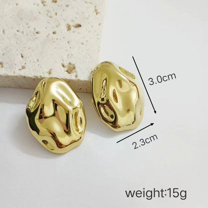 1 Pair Vintage Style Geometric Stainless Steel 18K Gold Plated Ear Studs