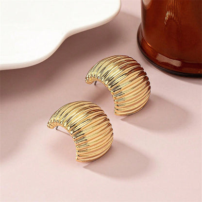 1 Pair IG Style Simple Style Classic Style Spiral Stripe Copper Ear Studs