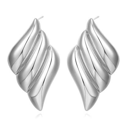 1 Pair Simple Style Classic Style Wings Plating 316 Stainless Steel  18K Gold Plated Ear Studs