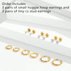 304 Stainless Steel 18K Gold Plated Elegant Shiny Plating Inlay Solid Color Zircon Earrings Jewelry Set